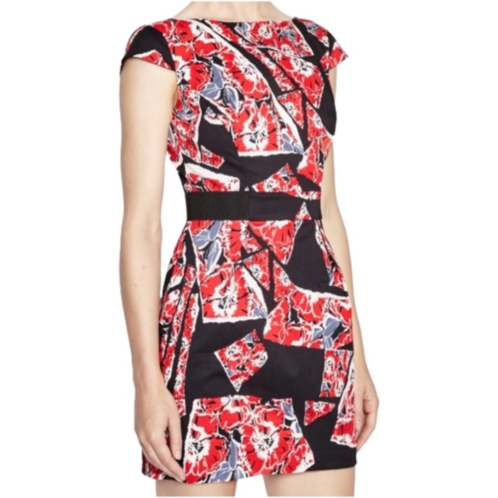 French Connection red floral mini dress